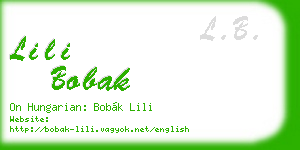lili bobak business card